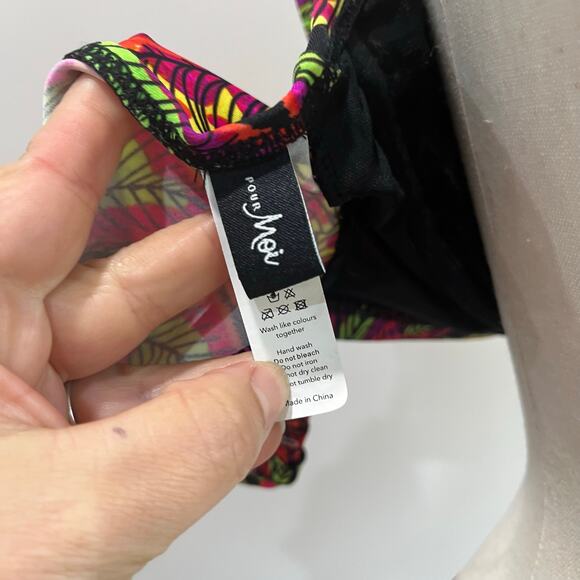 Pour Moi Tropical Bikini Set Top 38G Bottom 18 High Waist Swim - Picture 3 of 11